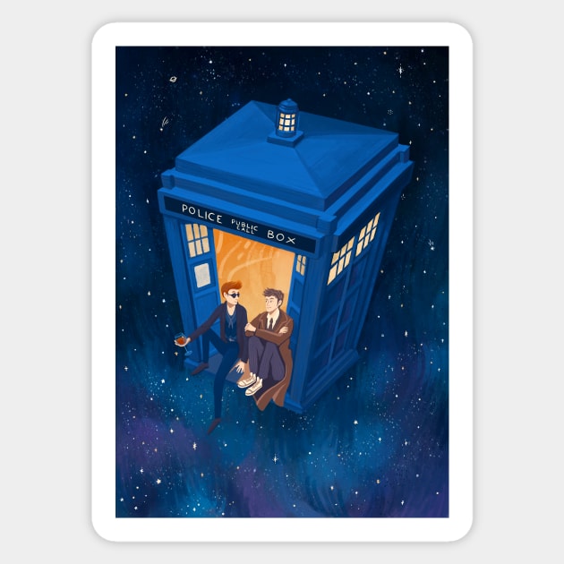 David Tennant and Space Sticker by illustore